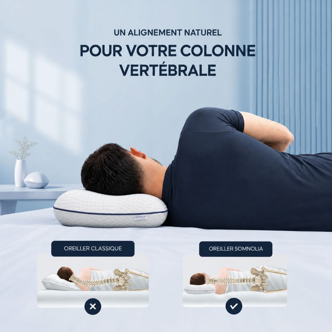 L’OREILLER ÉRGONOMIQUE CONÇU AVEC DES PRATICIENS